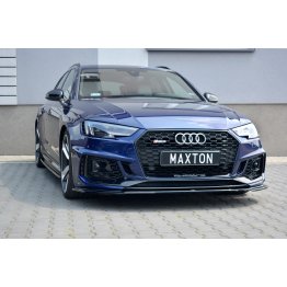 Накладка сплиттер на передний бампер Вариант2 на Audi RS4 B9